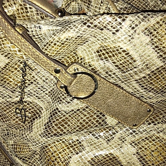L@@K! BEAUTIFUL Like New B. MAKOWSKY Python embossed Exotic Lrg Leather Satchel - Picture 12 of 16